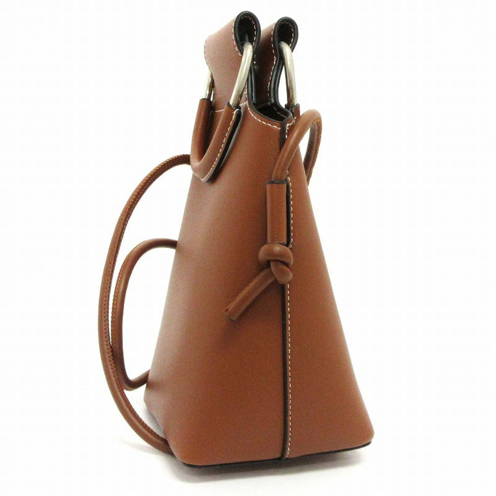 Amiur Bucket Handle Bag Shoulder Magnetic Closure Brown